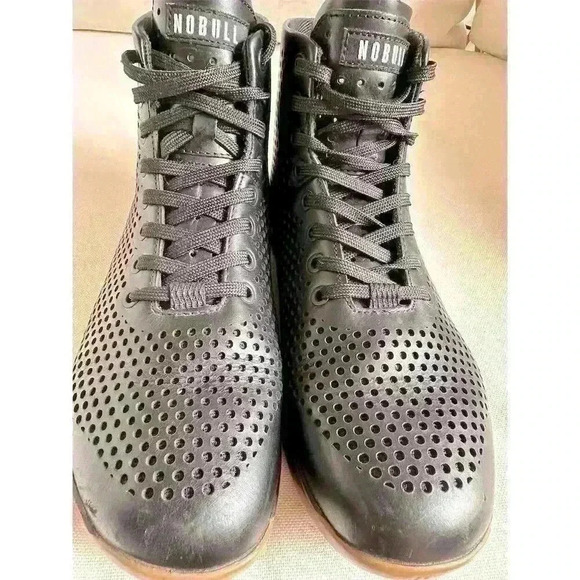 NOBULL Men's High-Top Leather Trainer Black Size 8 Gym Training CrossFit Shoes - Picture 5 of 6